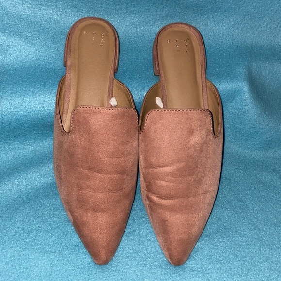 A NEW DAY Velma pink faux suede pointed closed toe slip on mules NEW size 9 - Picture 4 of 11